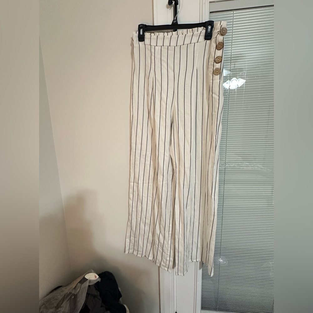 Haute Monde Black and White Striped Pants